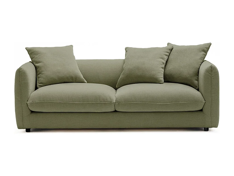 Popi - Canapé convertible 3 places en tissu - Vert kaki