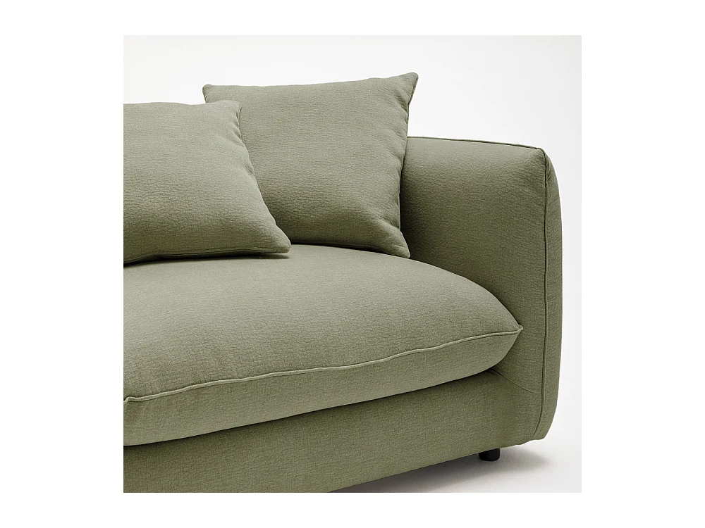 Popi - Canapé convertible 3 places en tissu - Vert kaki