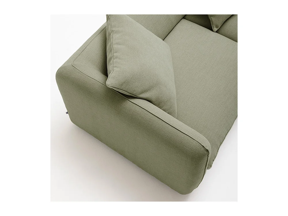 Popi - Canapé convertible 3 places en tissu - Vert kaki