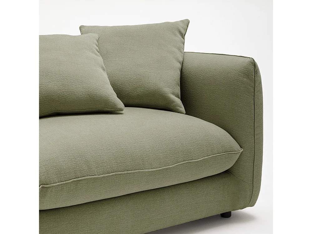 Popi - Canapé convertible 3 places en tissu - Vert kaki