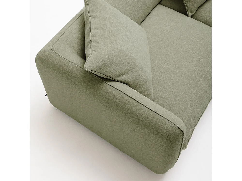 Popi - Canapé convertible 3 places en tissu - Vert kaki