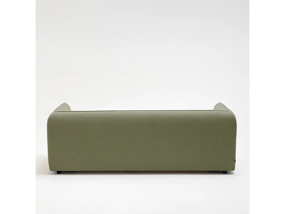 Popi - Canapé convertible 3 places en tissu - Vert kaki