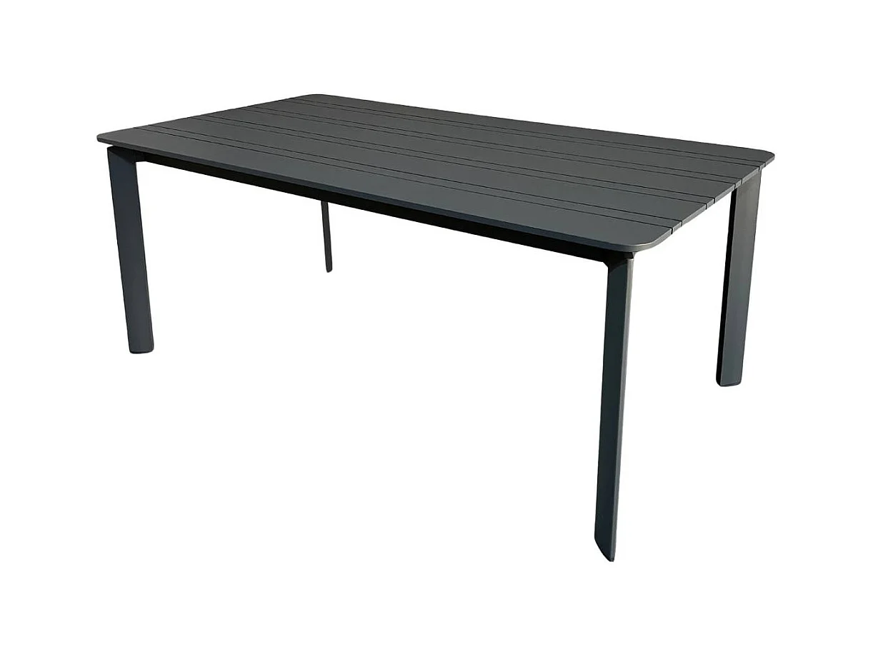 Table de jardin en aluminium gris Kaïa