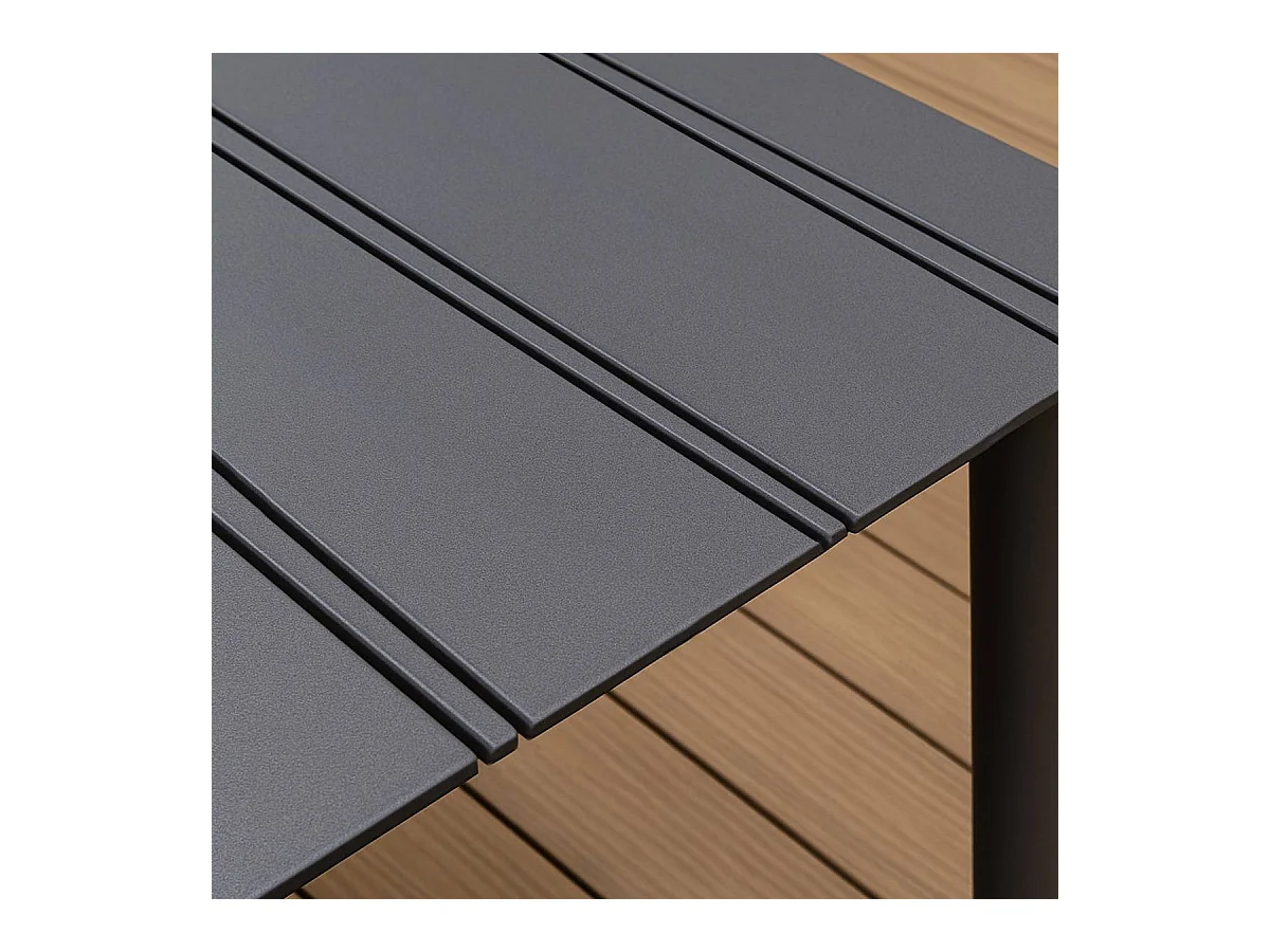 Table de jardin en aluminium gris Kaïa