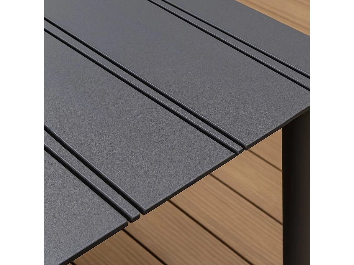 Table de jardin en aluminium gris Kaïa