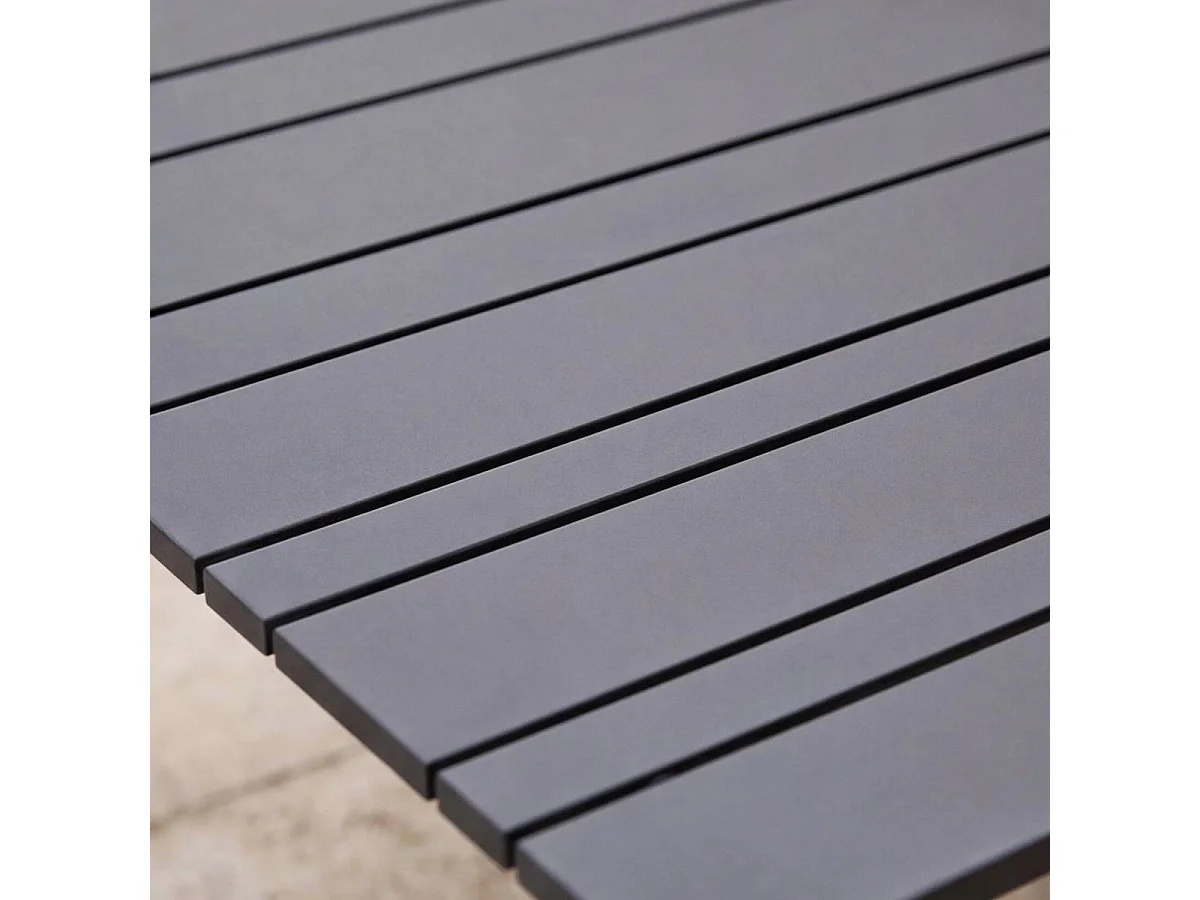 Table de jardin en aluminium gris Kaïa