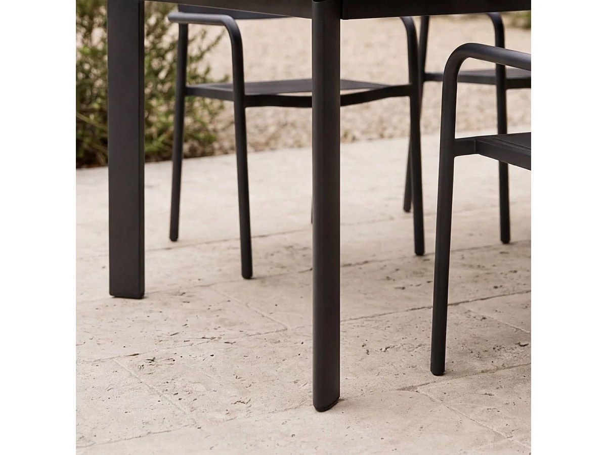 Table de jardin en aluminium gris Kaïa