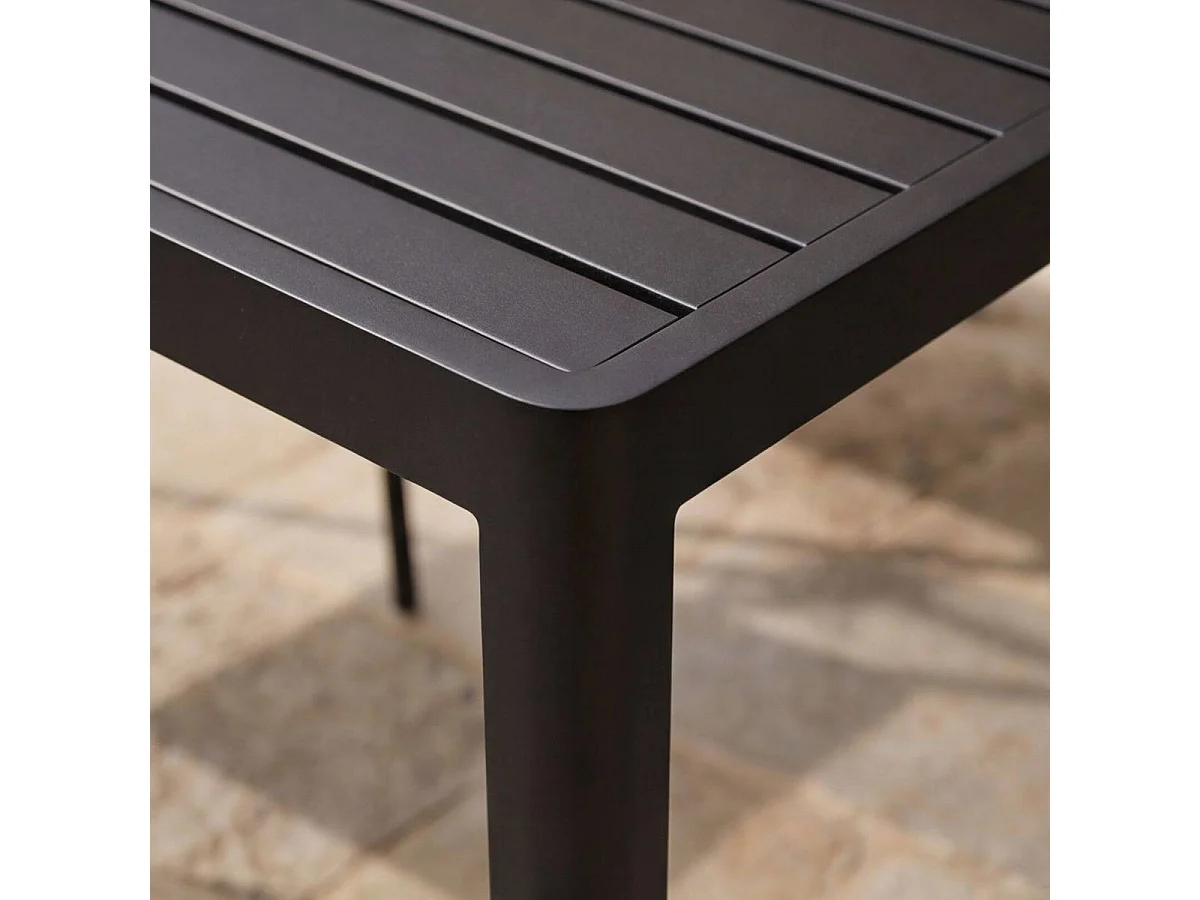 Table de jardin grise en aluminium Kaïa
