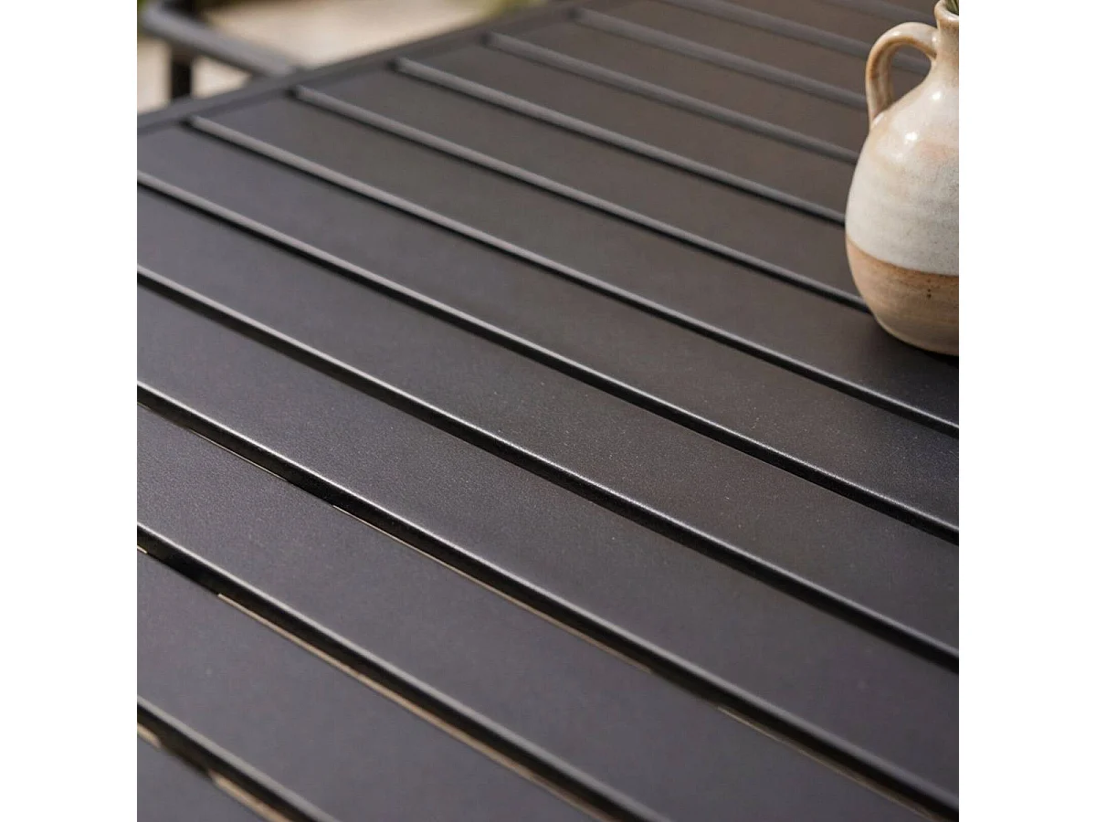 Table de jardin grise en aluminium Kaïa