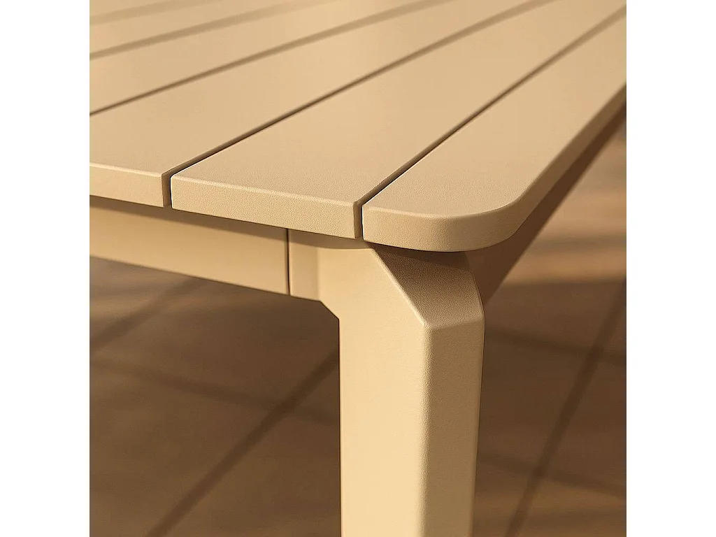 Table de jardin en aluminium taupe 8 places Kaïa