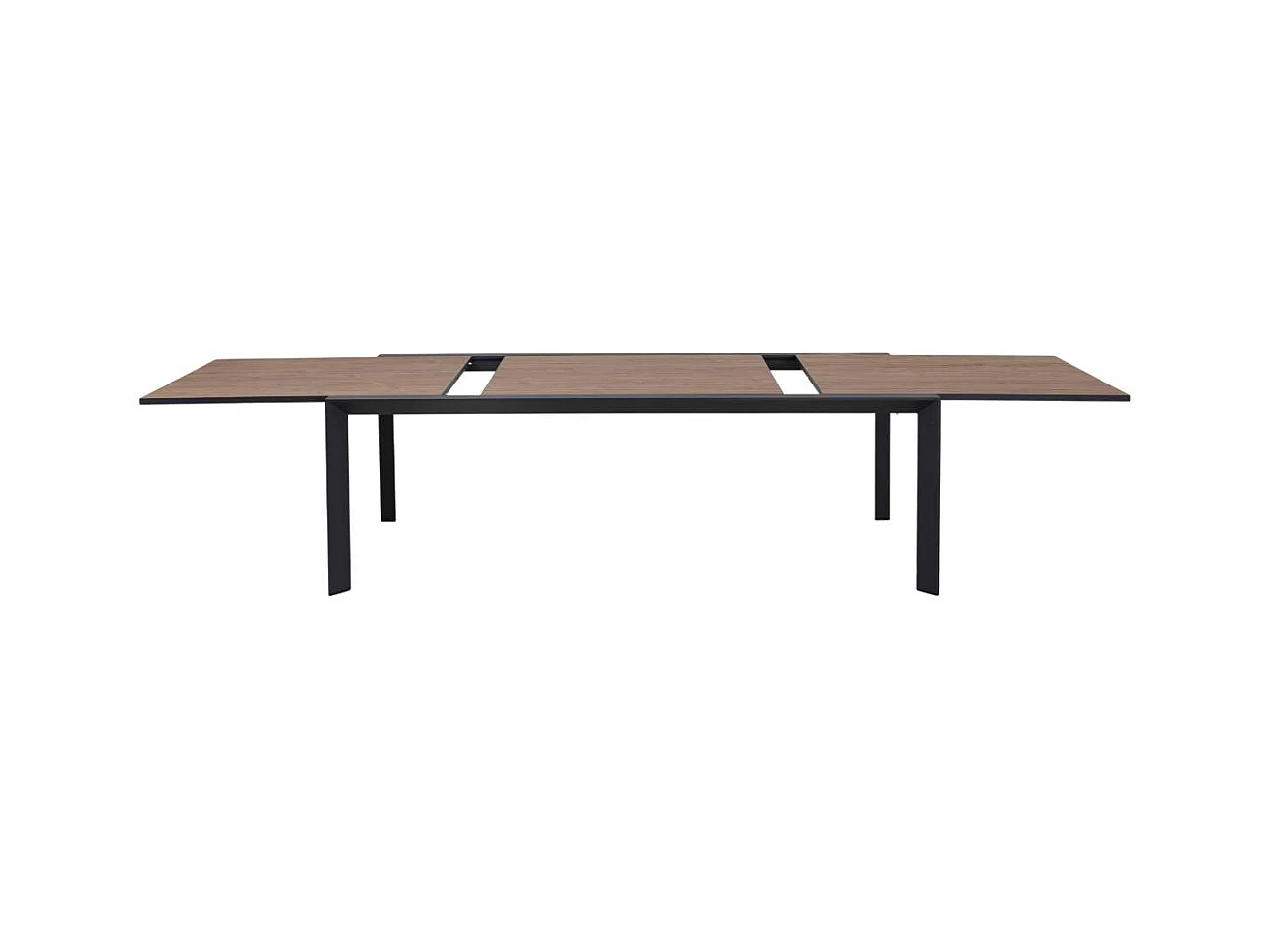 Grande table de jardin en aluminium gris et effet bois Ayden