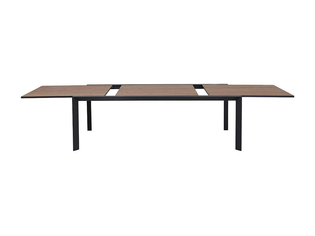 Grande table de jardin en aluminium gris et effet bois Ayden