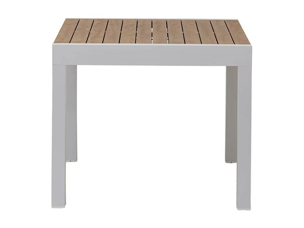 Table de jardin carrée en aluminium blanc Ayden