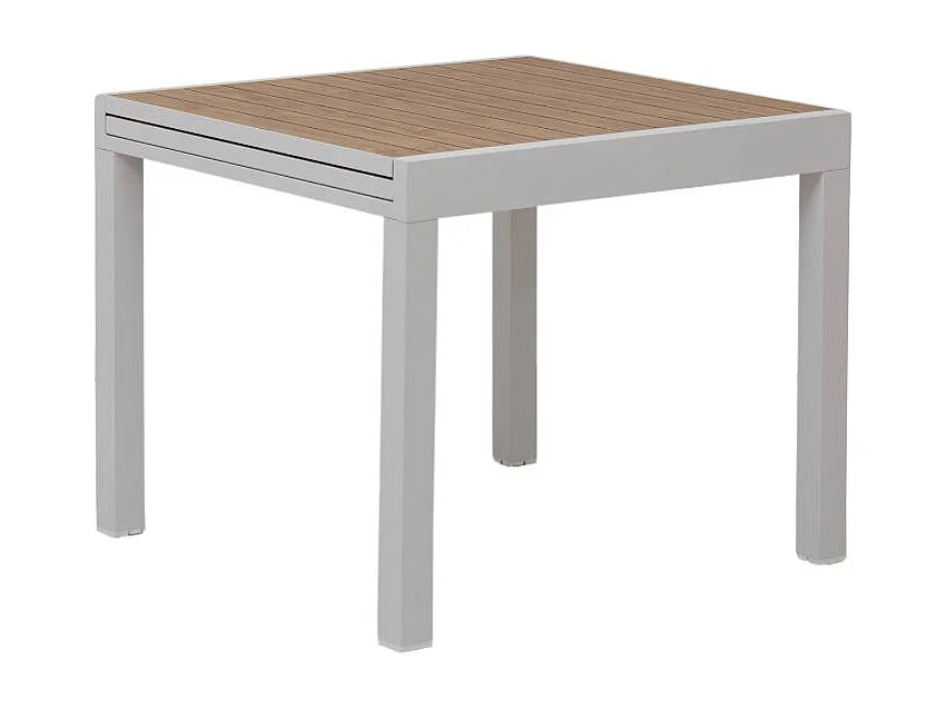 Mesa de jardín cuadrado en blanco aluminio Ayden