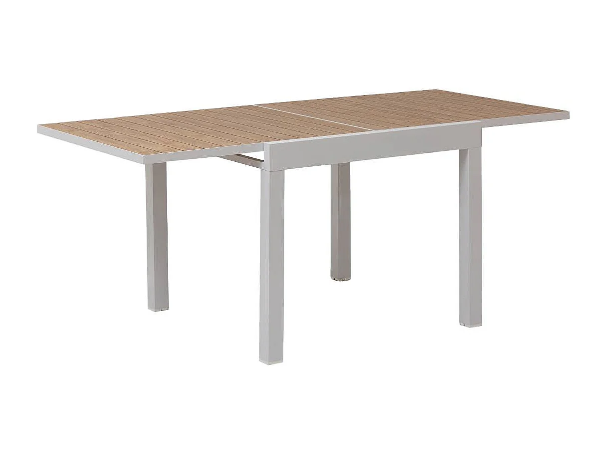 Mesa de jardín cuadrado en blanco aluminio Ayden