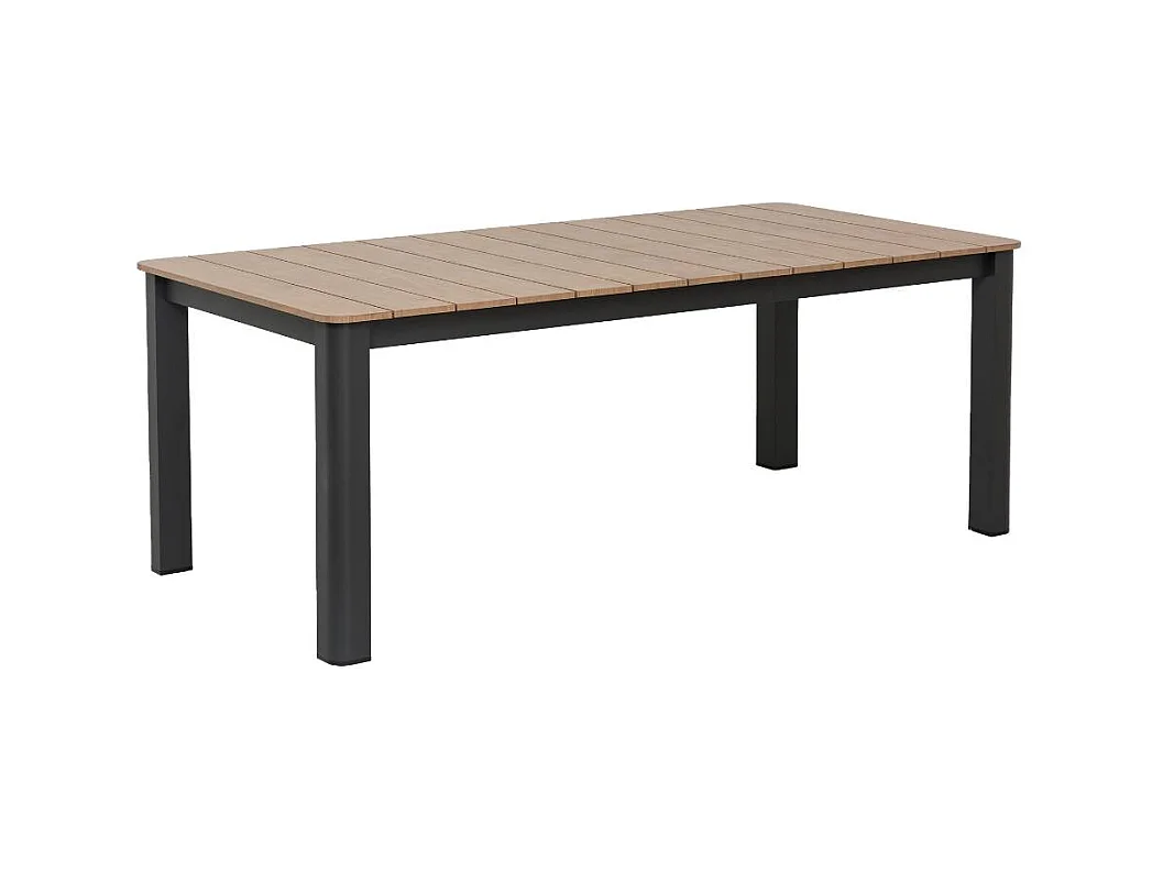 Table de jardin en aluminium gris et effet bois Ayden
