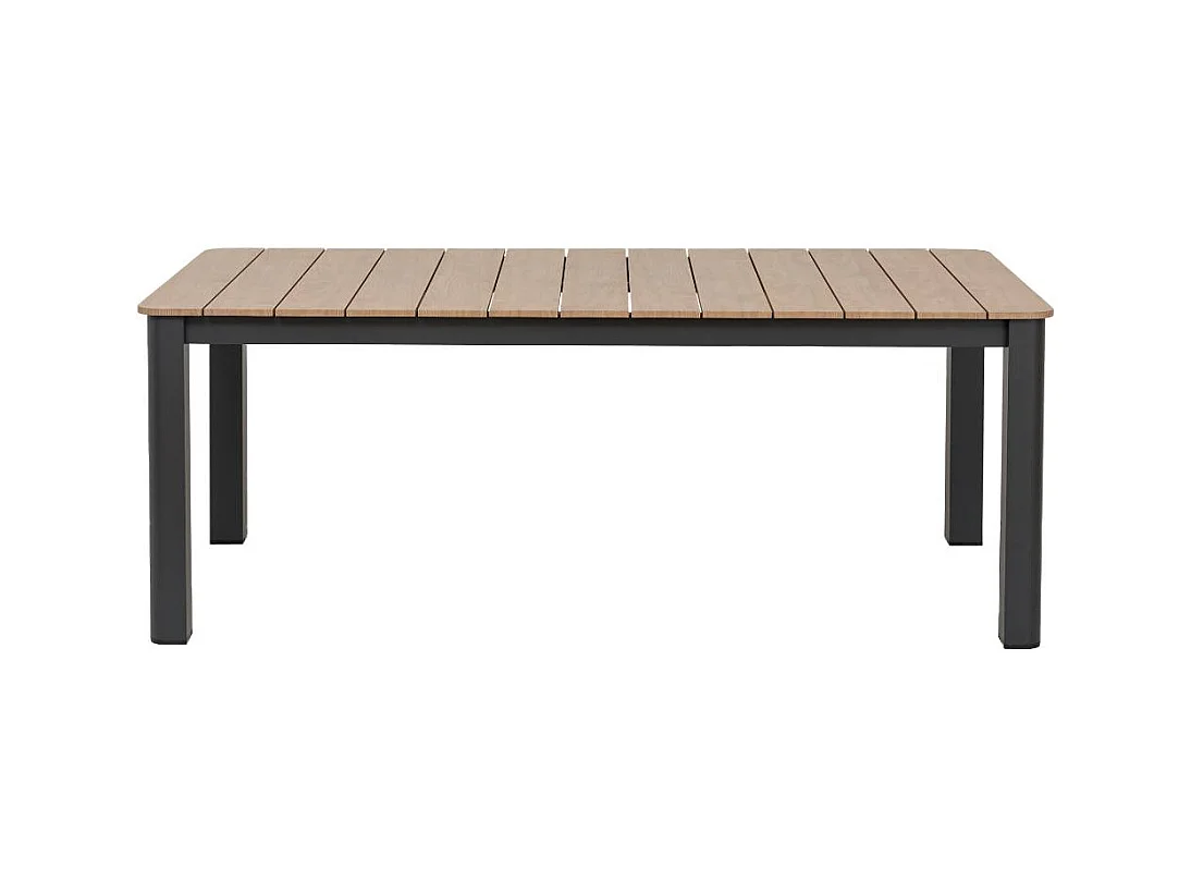 Table de jardin en aluminium gris et effet bois Ayden
