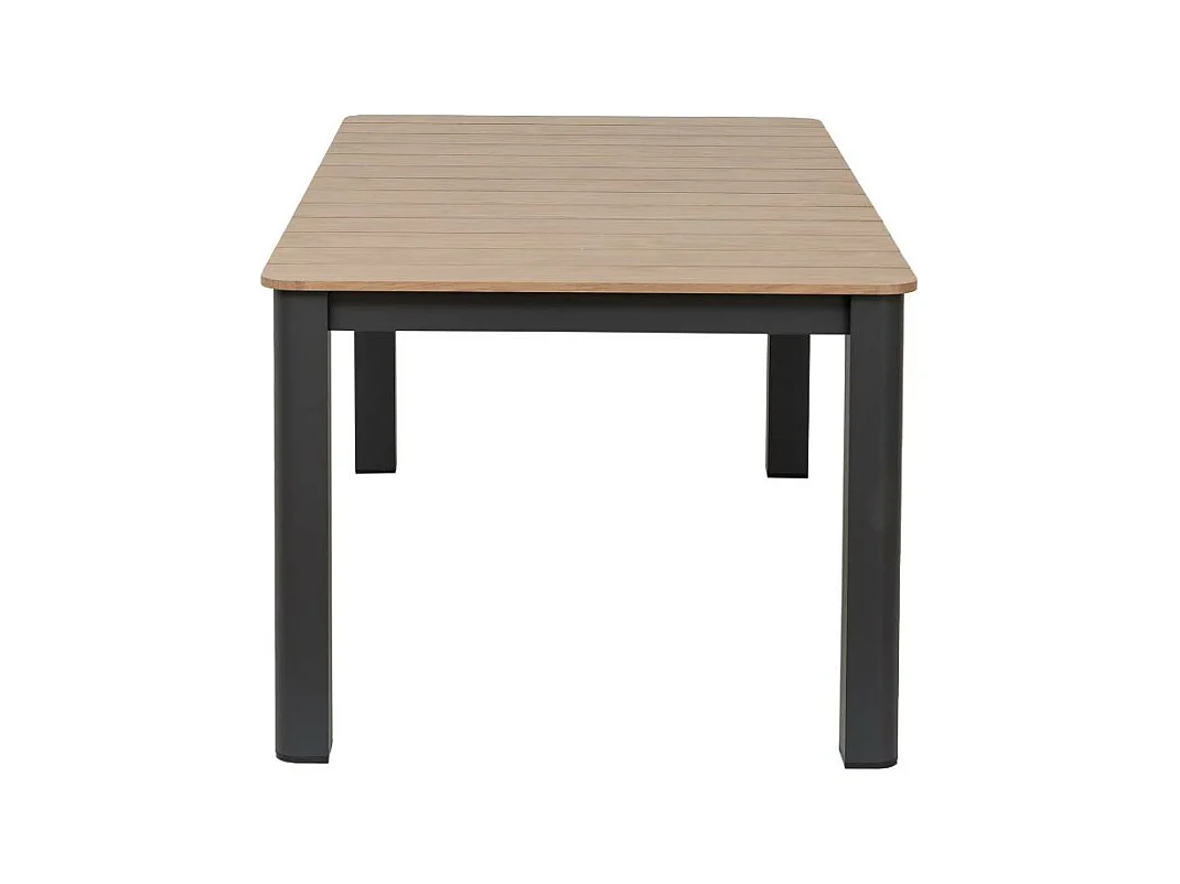 Table de jardin en aluminium gris et effet bois Ayden