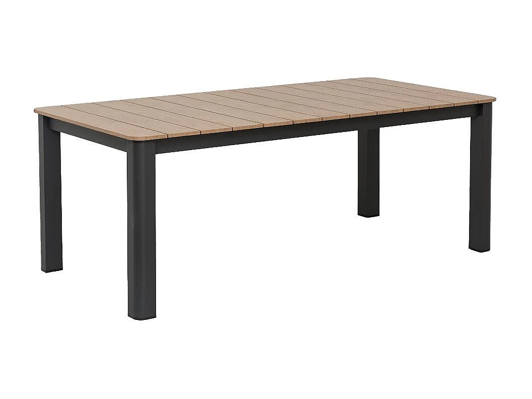 Table de jardin en aluminium gris et effet bois Ayden