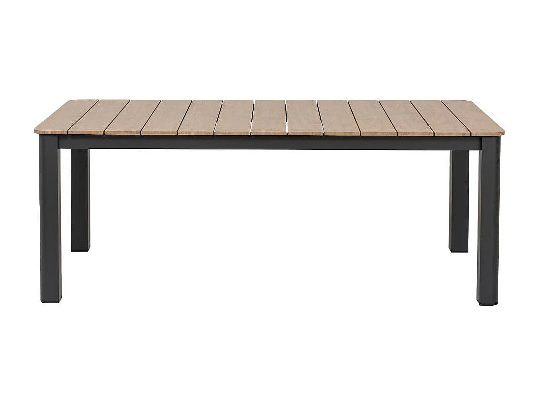 Table de jardin en aluminium gris et effet bois Ayden