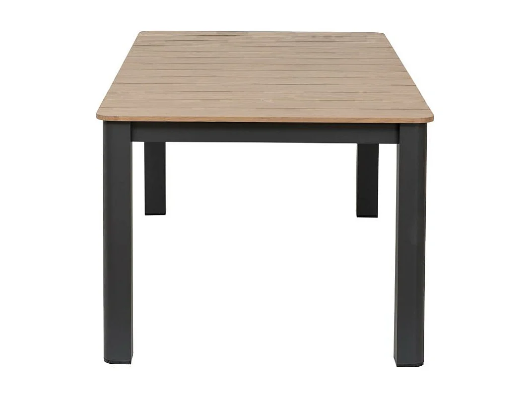 Table de jardin en aluminium gris et effet bois Ayden