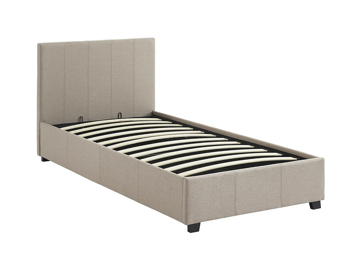 Cama con somier abatible y cabecero, 90cm beige