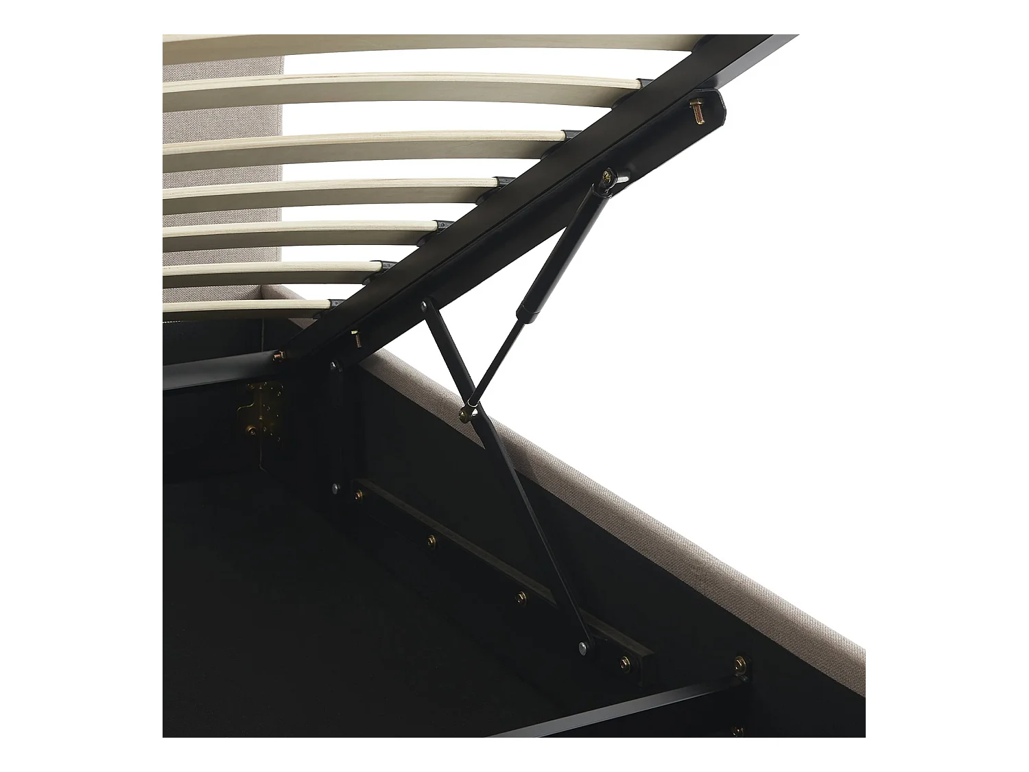 Cama con somier abatible y cabecero, 90cm beige