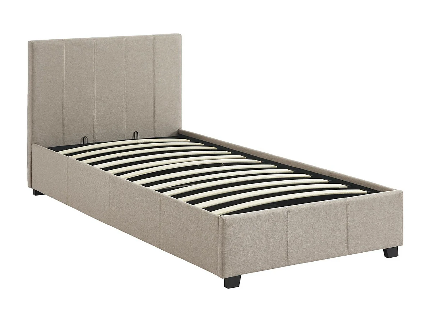 Cama con somier abatible y cabecero, 90cm beige