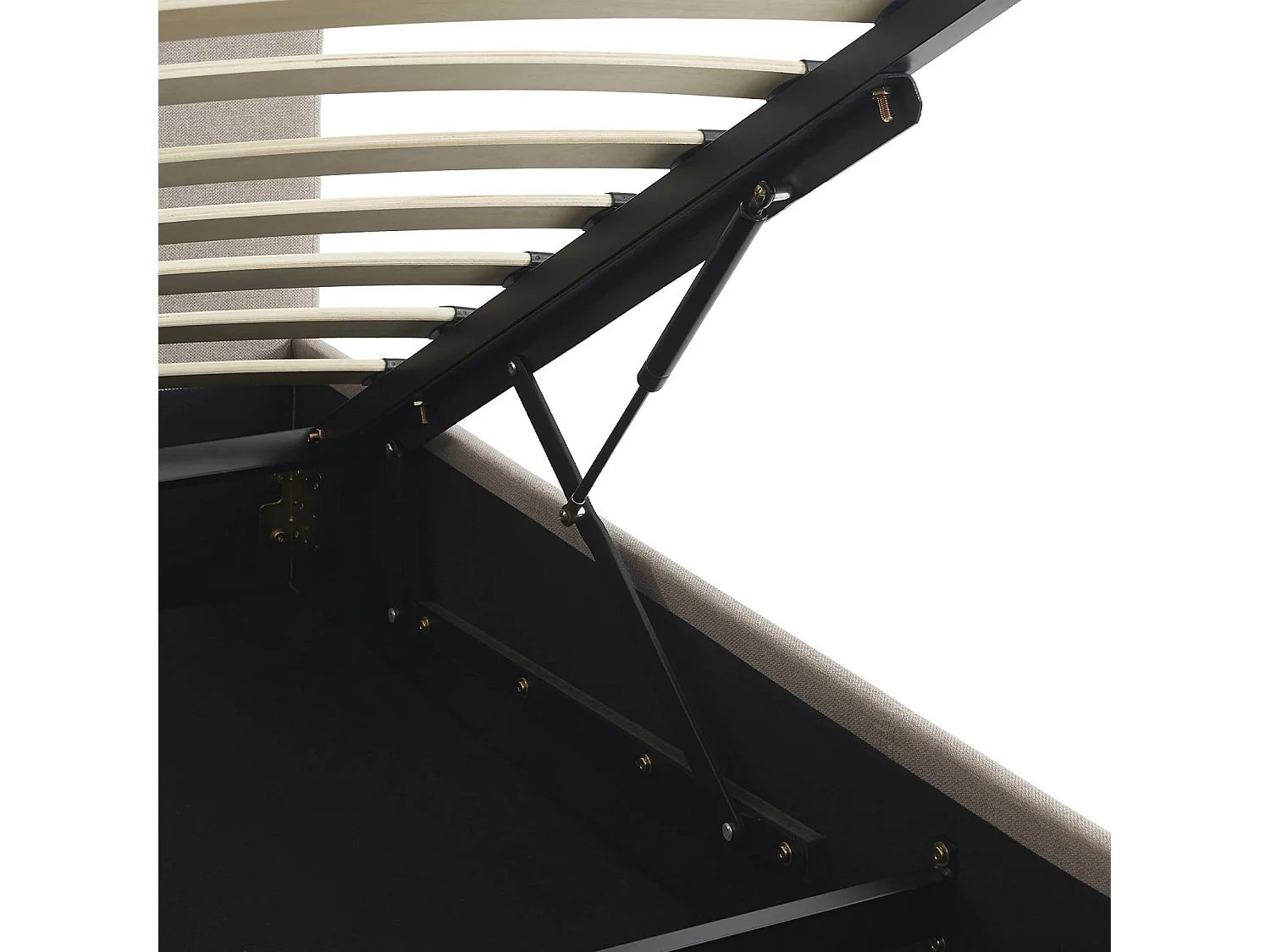 Cama con somier abatible y cabecero, 90cm beige