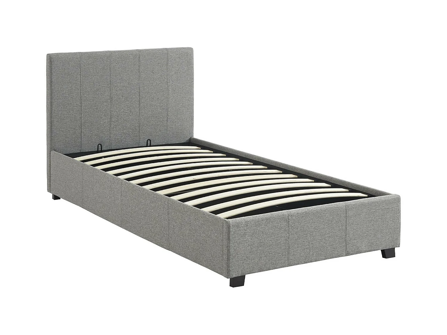 Cama con somier abatible y cabecero, 90cm gris claro