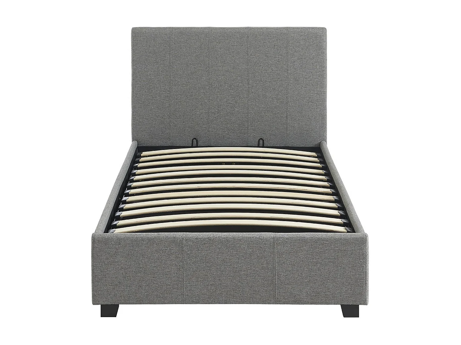 Letto a cassettone con rete a doghe 90cm, velluto a coste fini, grigio