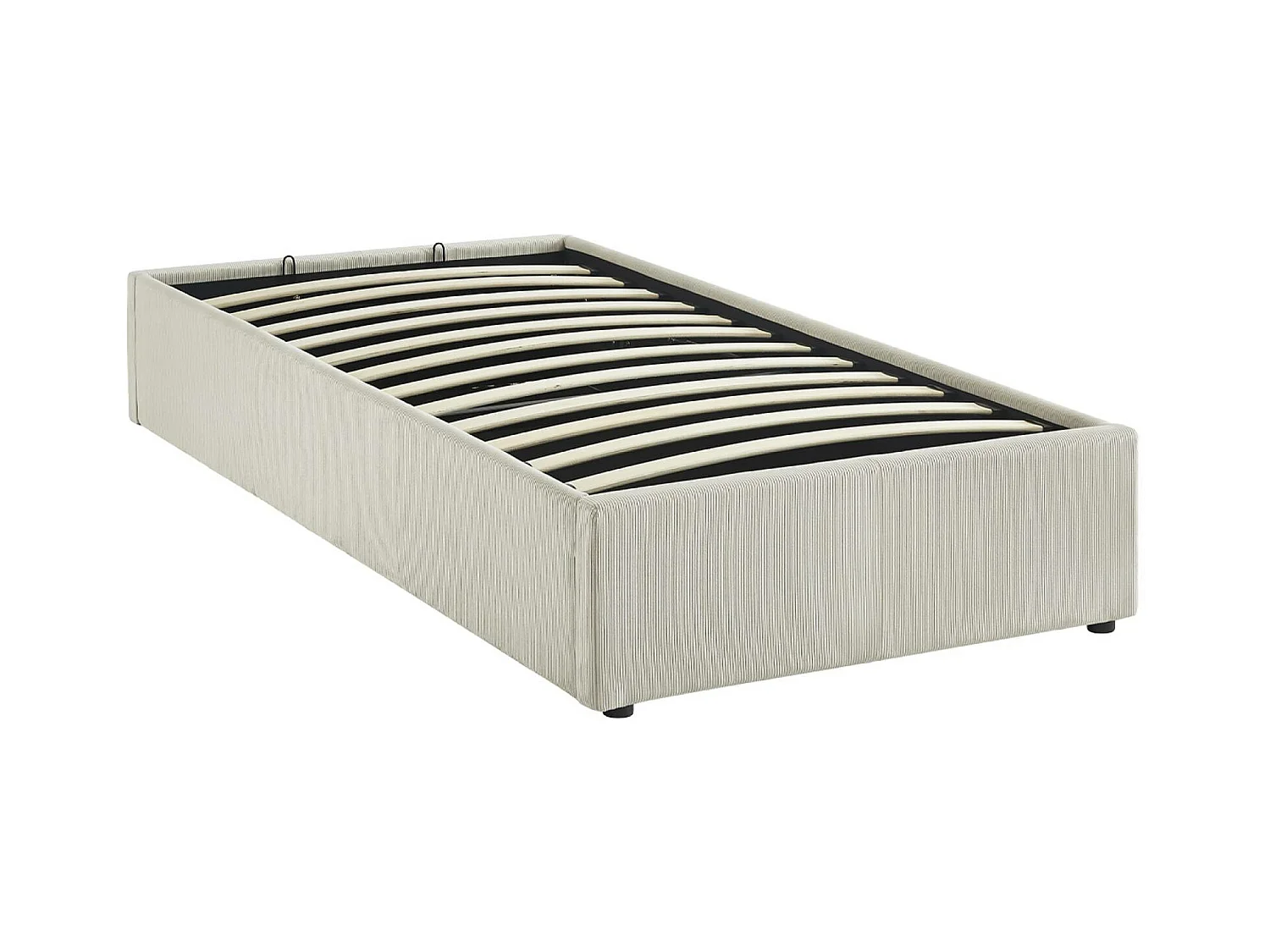 struttura letto con contenitore e rete a doghe 90cm, imbottita coste