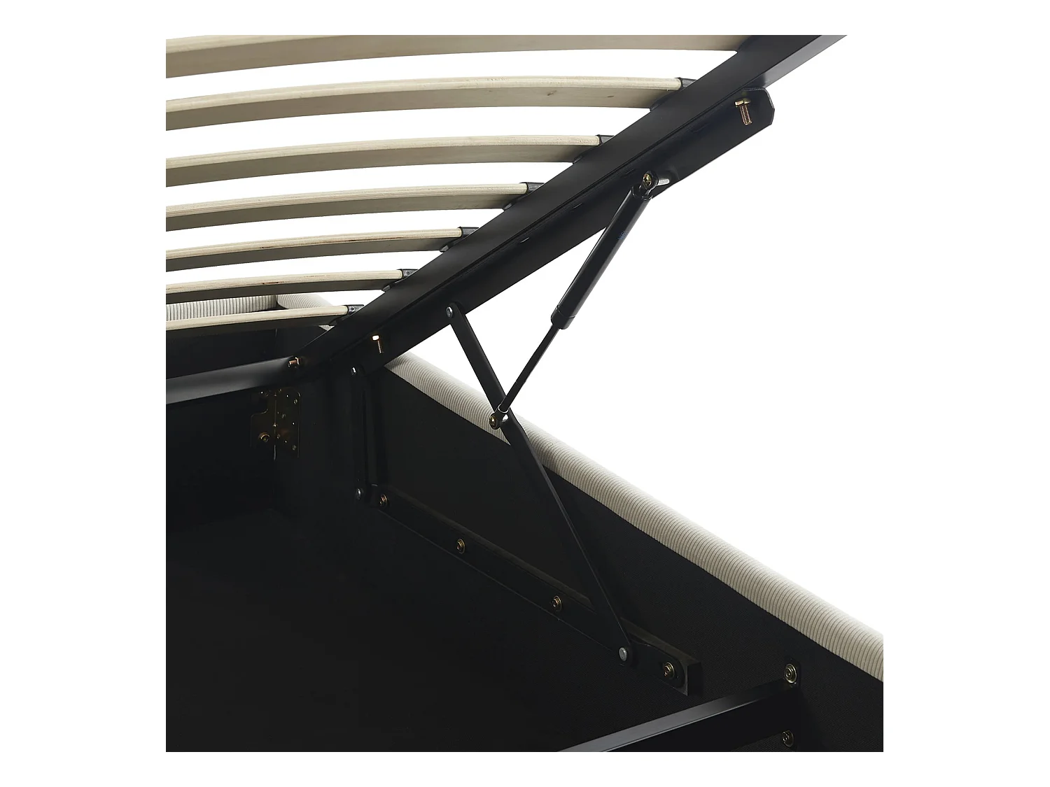 struttura letto con contenitore e rete a doghe 90cm, imbottita coste