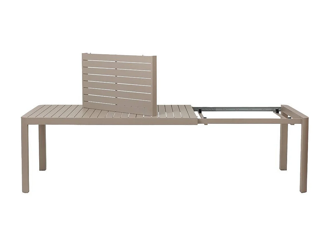 Table de jardin rectangulaire en aluminium taupe Kaïa