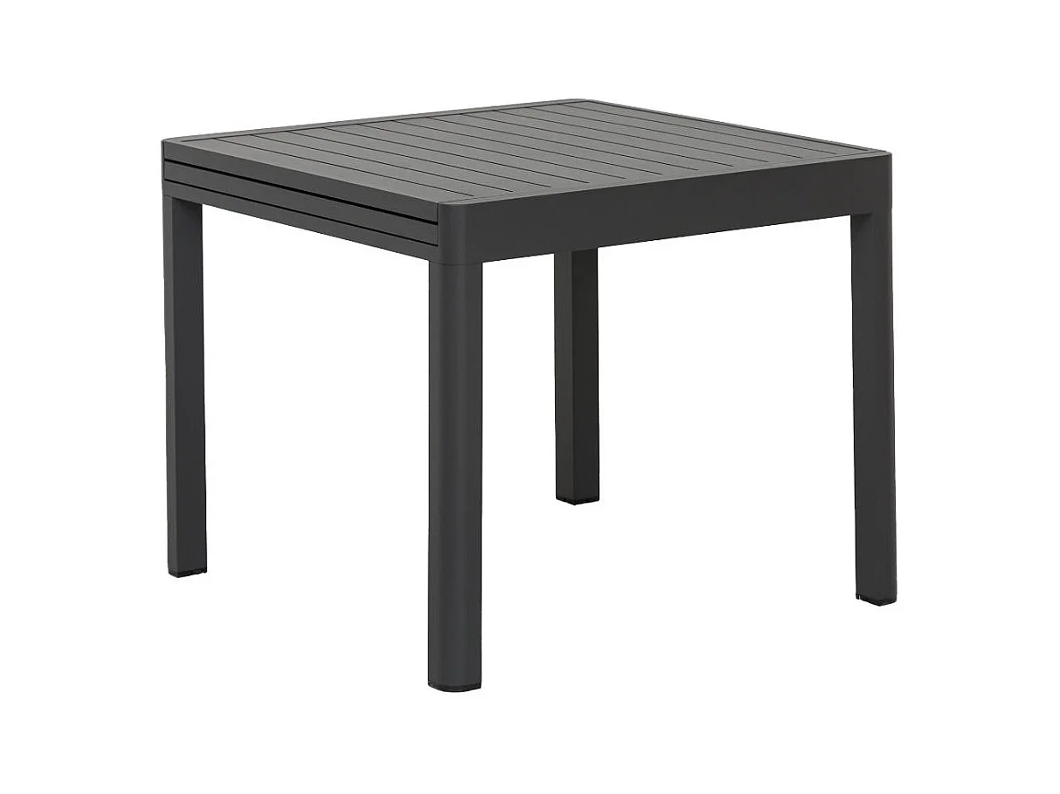 Table de jardin carrée en aluminium gris Kaïa