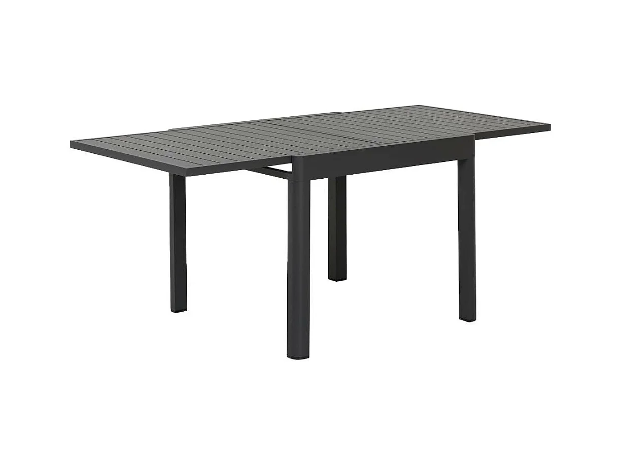 Table de jardin carrée en aluminium gris Kaïa