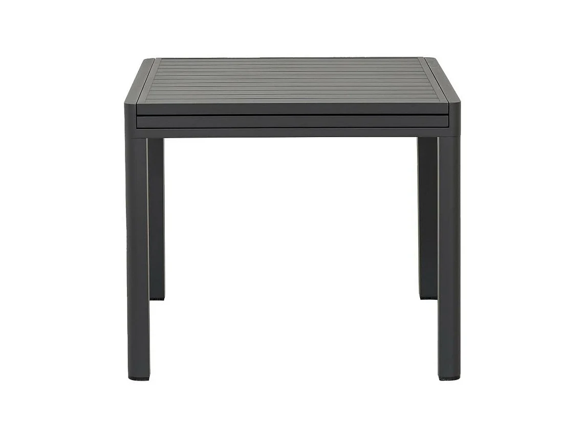 Table de jardin carrée en aluminium gris Kaïa