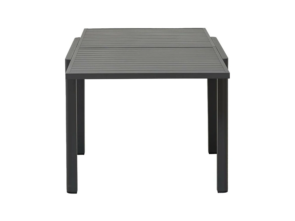 Table de jardin carrée en aluminium gris Kaïa