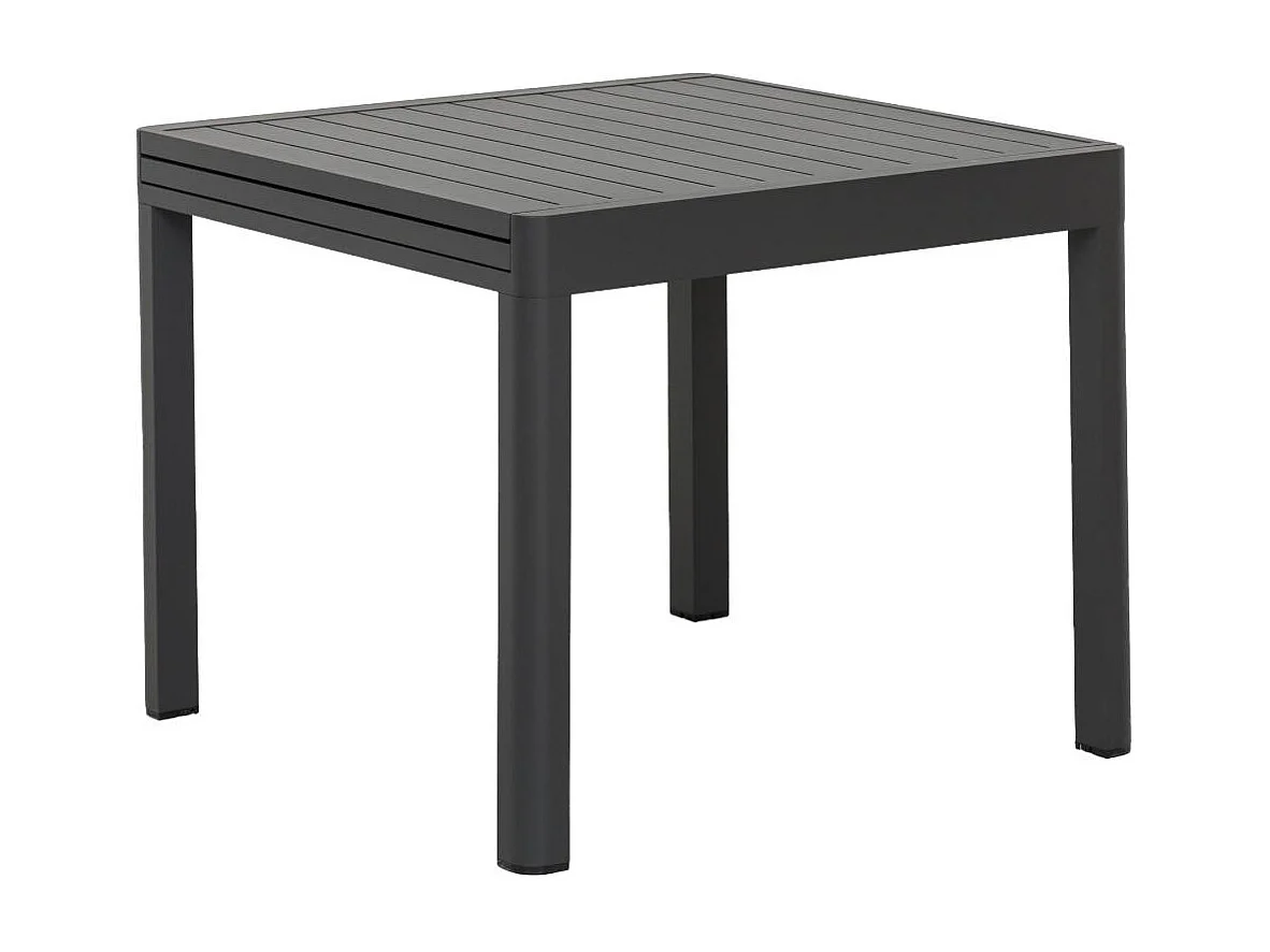 Table de jardin carrée en aluminium gris Kaïa