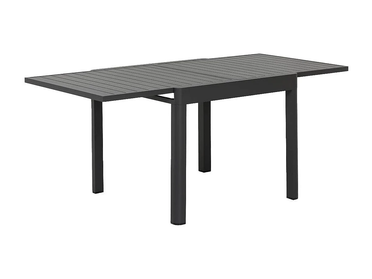 Table de jardin carrée en aluminium gris Kaïa