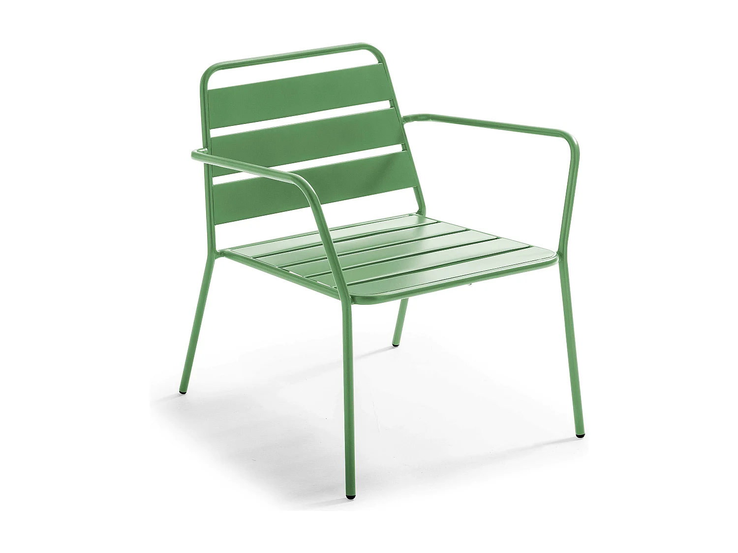 Salon de jardin 4 places en métal vert cactus - Palavas