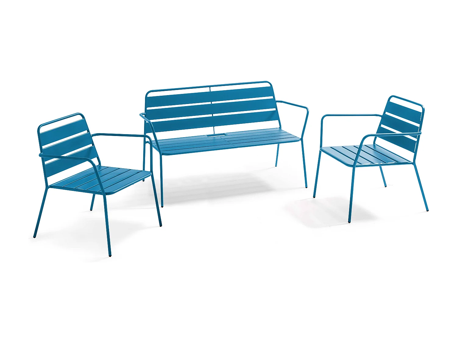 Pacific blauw metalen 4 zits tuinmeubelset