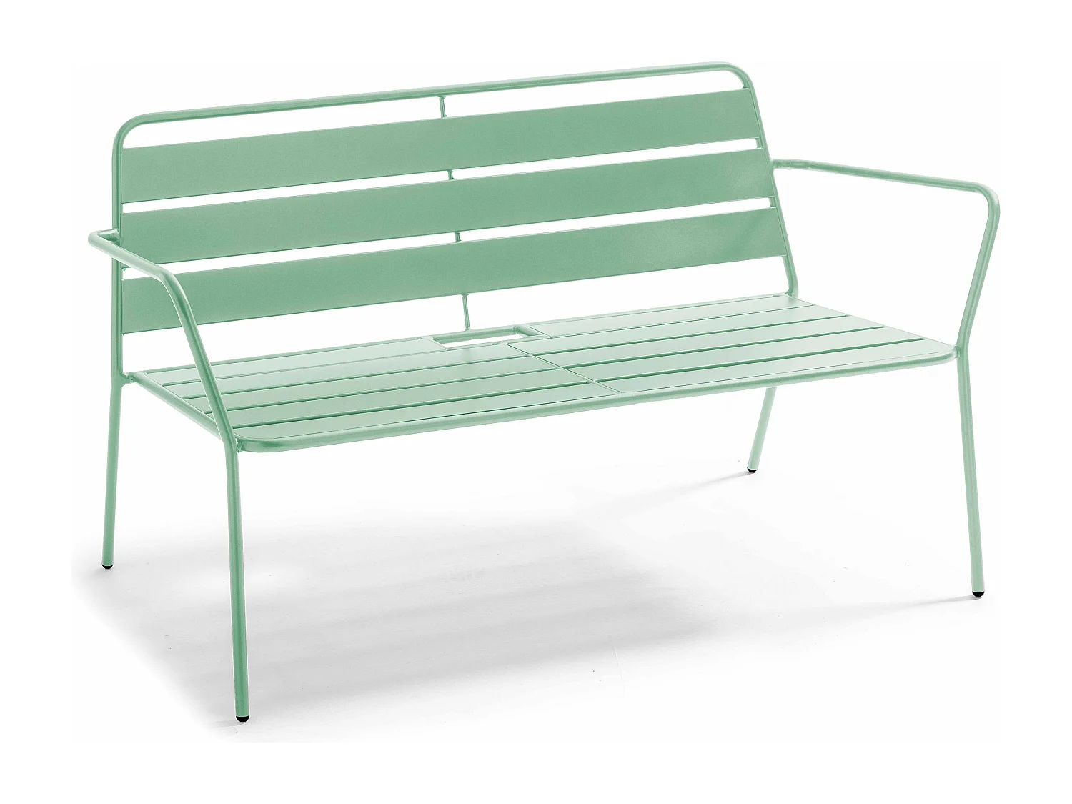 Saliegroen metalen 4 zits tuinmeubelset