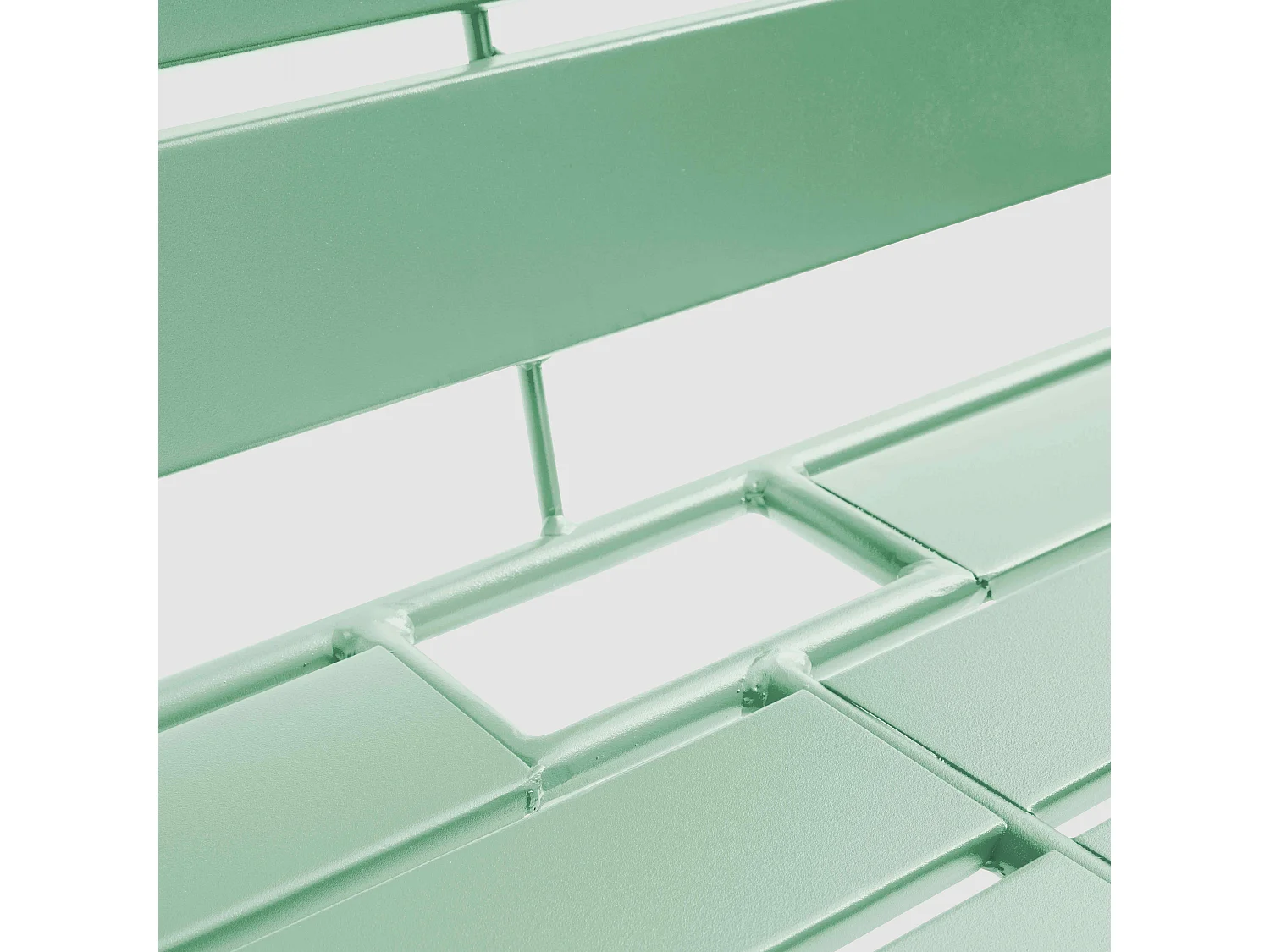 Salon de jardin 4 places en métal vert sauge - Palavas