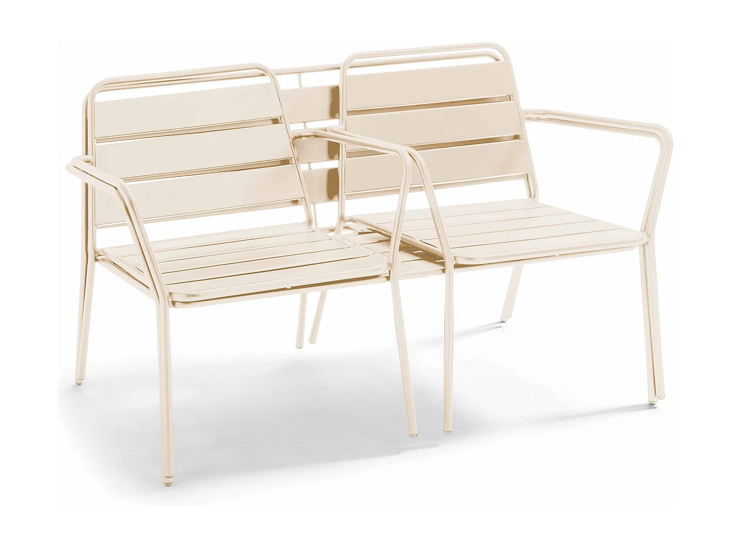 Salon de jardin 4 places en métal ivoire - Palavas