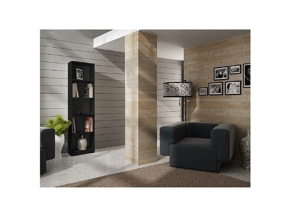 Regał Onyx R40 | Czarny| 40x30x182 cm | Regał na książki, segregatory