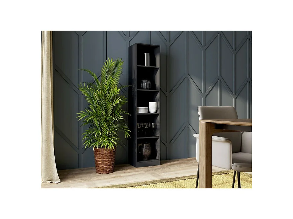 Regał Onyx R40 | Czarny| 40x30x182 cm | Regał na książki, segregatory