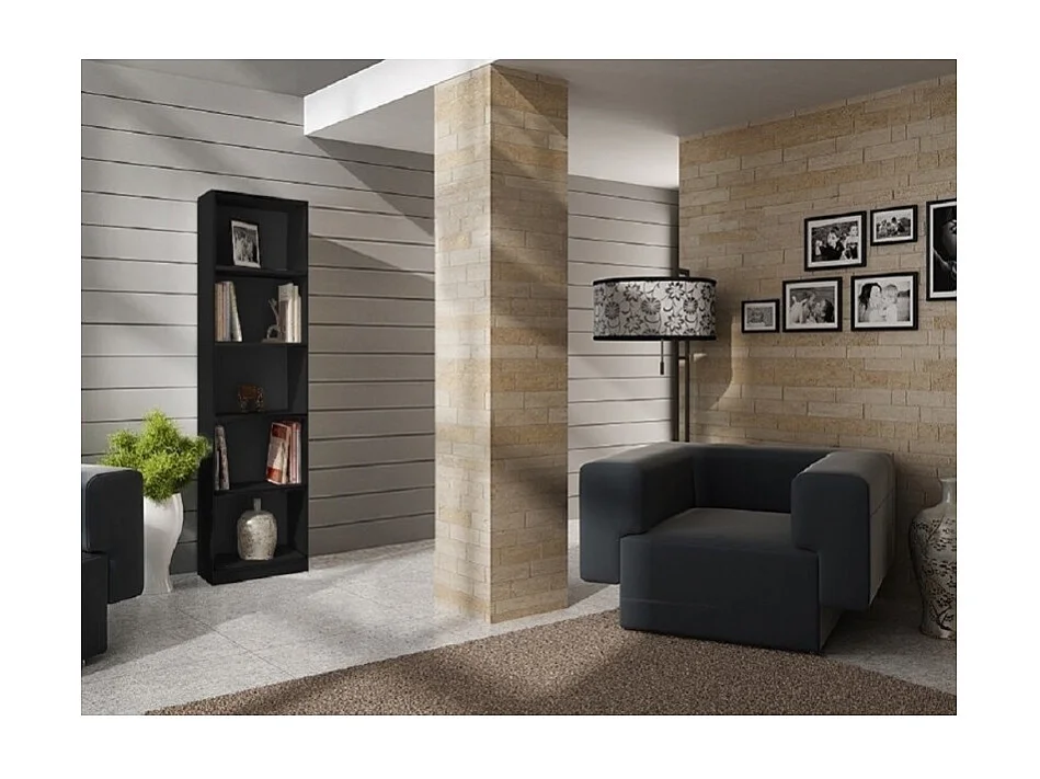 Regał Onyx R40 | Czarny| 40x30x182 cm | Regał na książki, segregatory