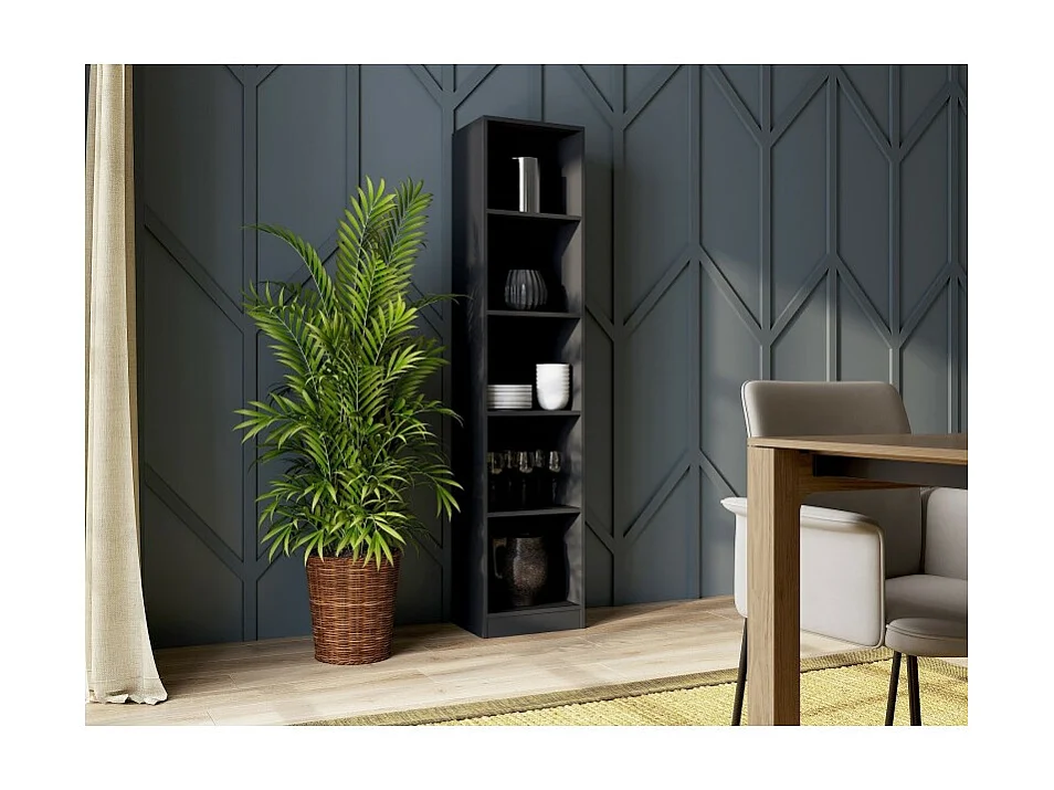 Regał Onyx R40 | Czarny| 40x30x182 cm | Regał na książki, segregatory