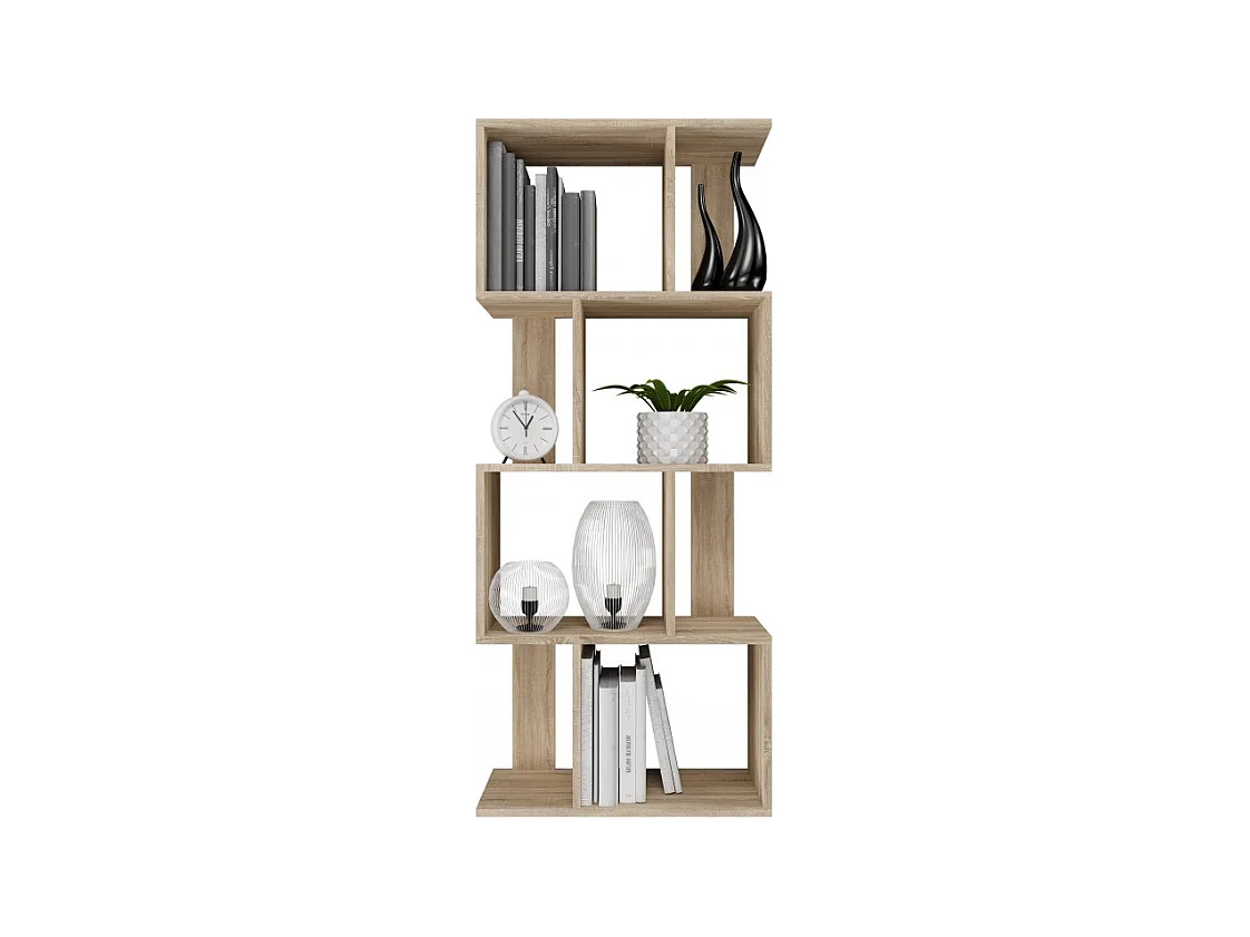 Regał Fiesta 4P | Sonoma| 60x30x140 cm | Regał otwarty modułowy